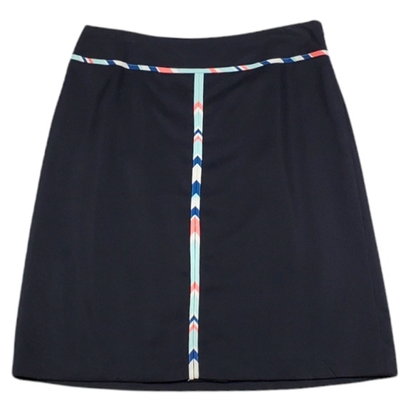 LOFT Skirts Loft Navy Blue Colorful Striped Pencil Skirt Poshmark